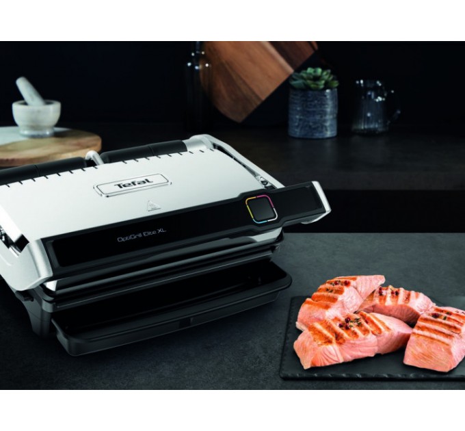 Гриль Tefal прижимний OptiGrill Elite XL 2200Вт, темп. режимів-16, з`ємні пластини, метал