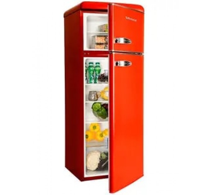Холодильник Snaige с верхн. мороз., 147.5x56х63, холод.отд.-166л, мороз.отд.-46л, 2дв., A++, ST, retro, красный