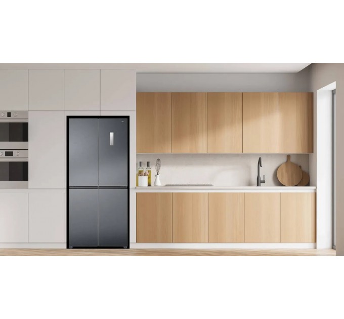 Холодильник TCL многодверный, 185х84х68, холод.отд.-301л, мороз.отд.-169л, 4 дв., A++, NF, инв., диспл внешн., зона св-ти, нерж