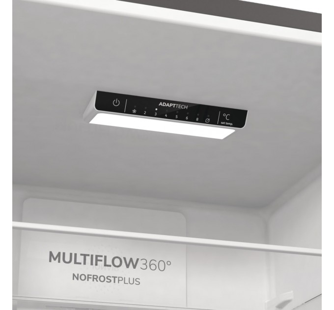 Холодильник с нижн. мороз. камерой Gorenje, 200х60х60см, 2 дв., 235(96)л, А++, NoFrost+, Зона св-ти, серый