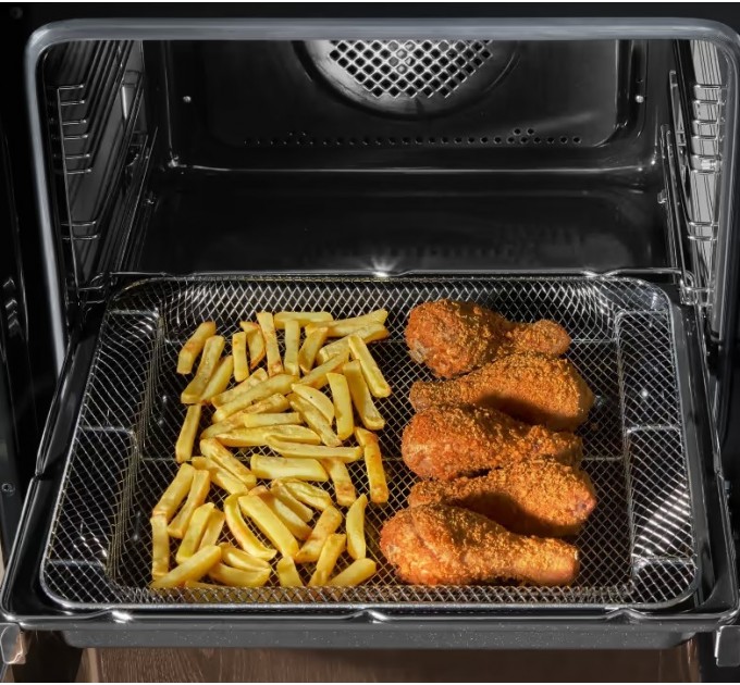 Плита Hansa комбінована, 65л, 50x60см, дисплей, конвекція, чавун, чорний