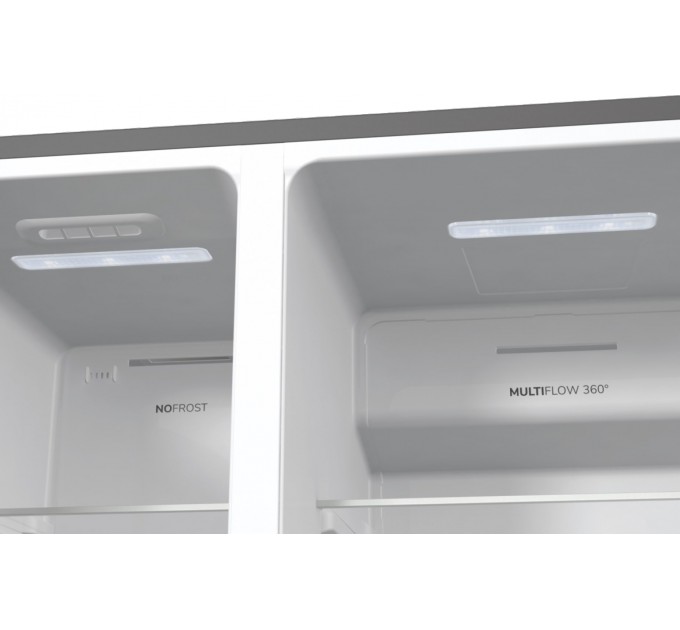 Холодильник SBS Gorenje, 179х70х92см, 2 дв., 376(190)л, А++, NF+, Инв. , Зона св-ти, диспенсер, генератор льда, Внешн.диспл, нерж