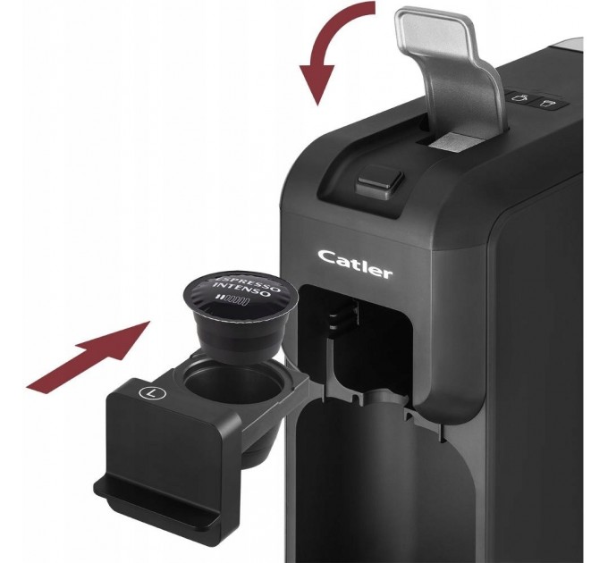 Кофеварка Catler капсульная Porto, 0.8л, капсулы, молотый кофе, + бокс для адаптеров и капсул, черный