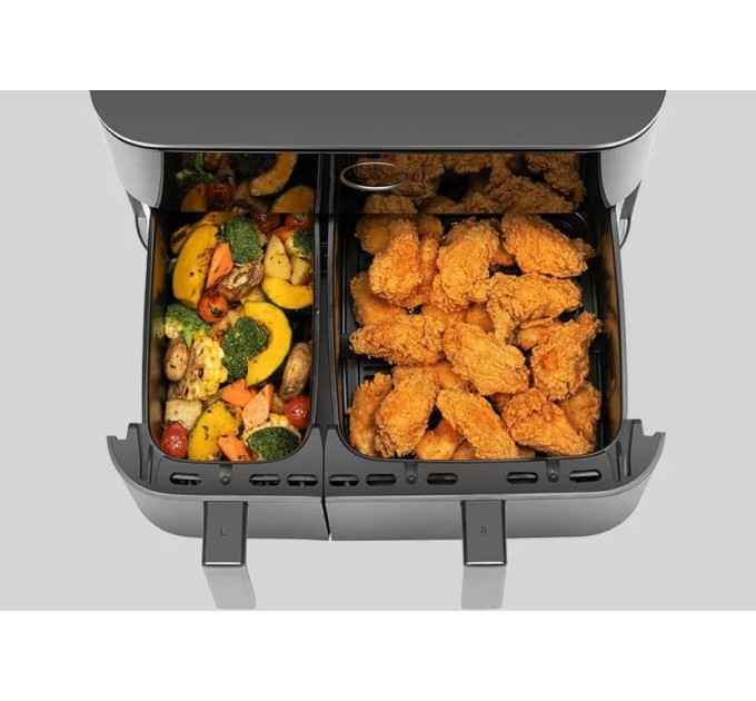 Мультипіч Xiaomi Dual Zone Air Fryer 10L 2700Вт, чаша-10л, сенсорне управл., пластик, чорний