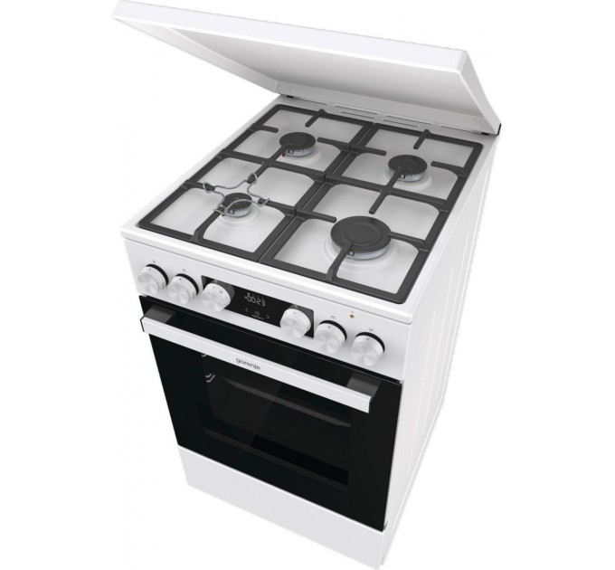Плита Gorenje комби, 70л, 50x60см, IconLed, чугун, с крышкой, белый