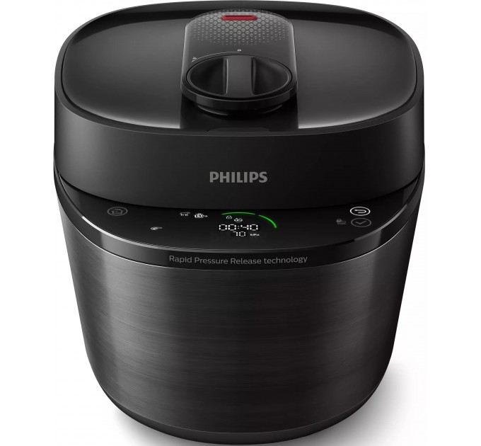 Мультиварка-скороварка Philips All-in-One Cooker, 1000Вт, чаша-5л, электронное управл., пластик, черный