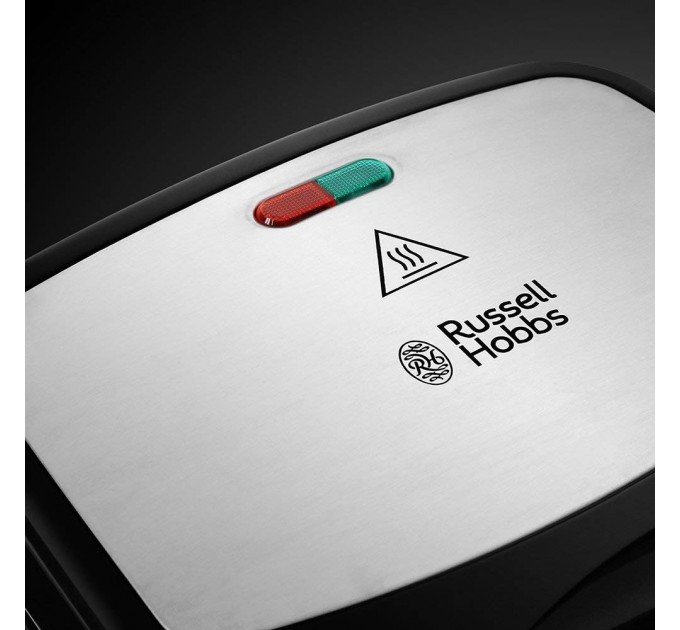 Мультимейкер Russell Hobbs Fiesta 750Вт, алюминий, 3 пластины, корпус-нерж.сталь/пластик, черный