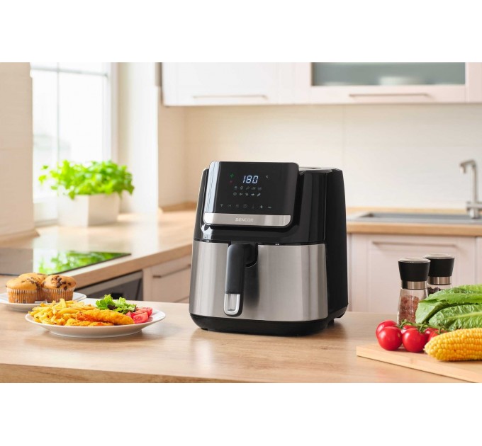 Мультипечь Sencor Vita, 1600Вт, чаша-6.5л, сенсорное управл., 10 программ, нерж. сталь, пластик, черный