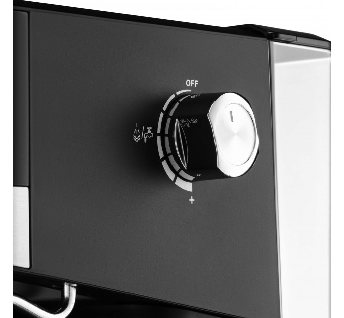 Кавоварка ARDESTO ріжкова 1.5л, мелена, ручний капучинатор, сенсорне керування, чорно-сріблястий