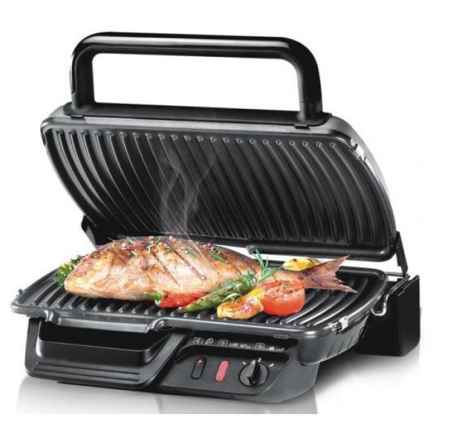 Гриль Tefal прижимной Ultracompact 2000Вт, темп. режимов-3, съёмные пластины, раскрытие на 180°, металл