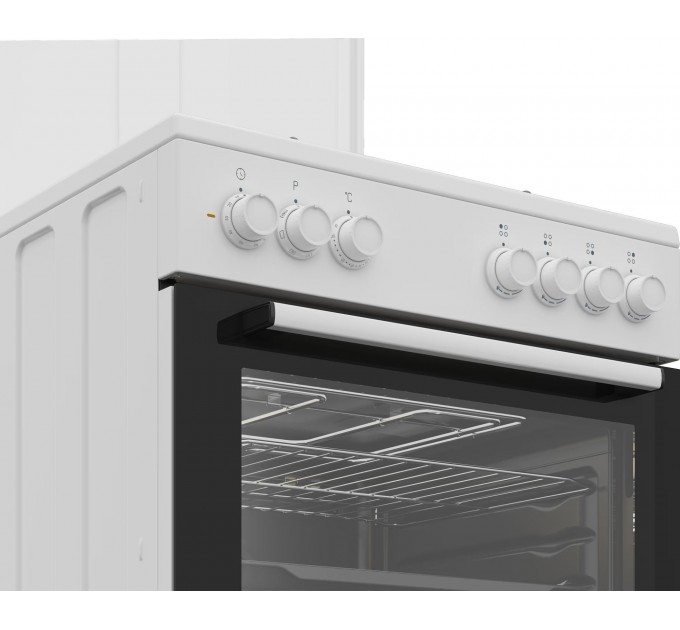 Плита Beko комби, 66л, 60x60см, конвекция, белый