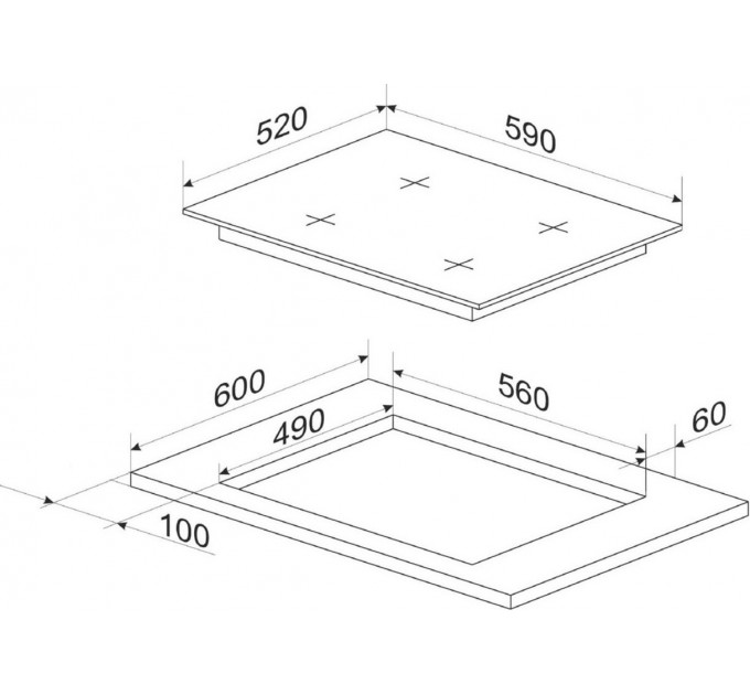 Варочная поверхность Hansa газ на стекле, 59см, чугун, бежевый