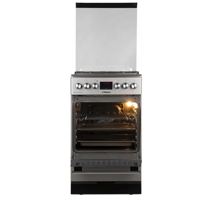 Плита Hansa комби, 62л, 50x60см, дисплей, конвекция, чугун, нерж