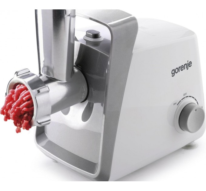 Мясорубка Gorenje, 1600Вт, 2,2кг/мин, 2 решетки, пластик, белый