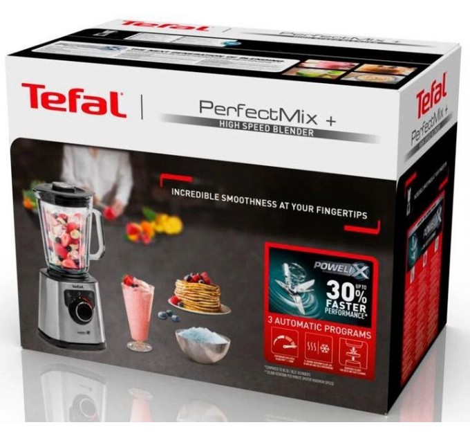 Блендер Tefal стационарный Perfect mix+, 1200Вт, чаша-1750мл, скло, сталь-черный