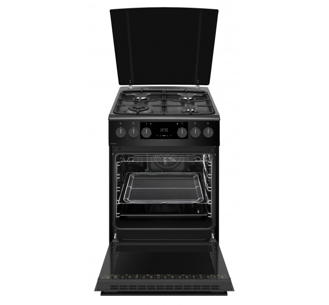 Плита Hansa комбінована, 65л, 50x60см, дисплей, конвекція, чавун, чорний