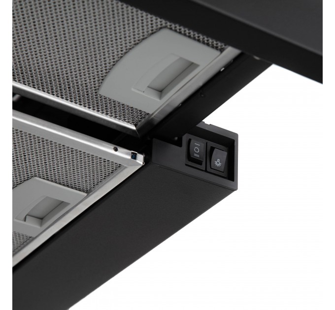 Витяжка ARDESTO телескопічна, 60см, 450м3ч, метал, 2х1Вт LED, кнопкове, чорний