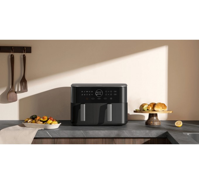 Мультипіч Xiaomi Dual Zone Air Fryer 10L 2700Вт, чаша-10л, сенсорне управл., пластик, чорний