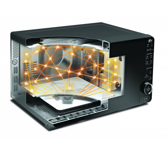 Мікрохвильова піч Whirlpool, 25л, електронне упр., 800Вт, гриль, дисплей, чорний
