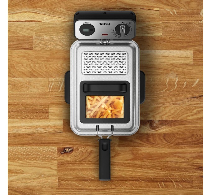 Фритюрниця Tefal Filtra Pro, 2400Вт, ємність-3л, механічне керув., від 150°C до 190°C нержавіюча сталь, черный