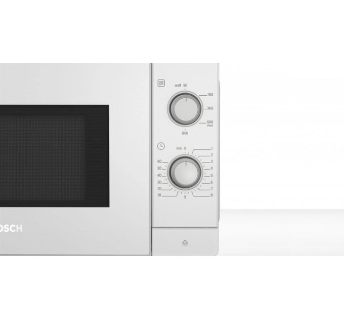 Мікрохвильова піч Bosch, 20л, мех. керув., 800Вт, білий