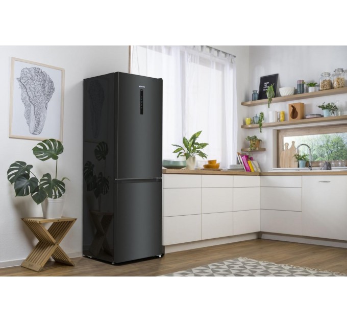 Холодильник Gorenje NRK619EABXL4 с нижн. мороз. камерой, 185х60х60см, 2 дв., Х- 204л, М- 96л, A+, NoFrost Plus, Fresh zone, черный