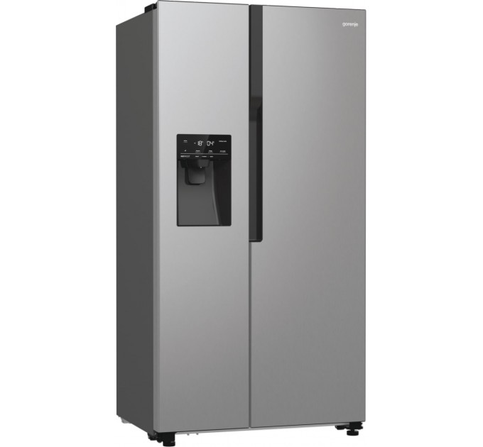 Холодильник SBS Gorenje, 179х70х92см, 2 дв., 376(190)л, А++, NF+, Инв. , Зона св-ти, диспенсер, генератор льда, Внешн.диспл, нерж