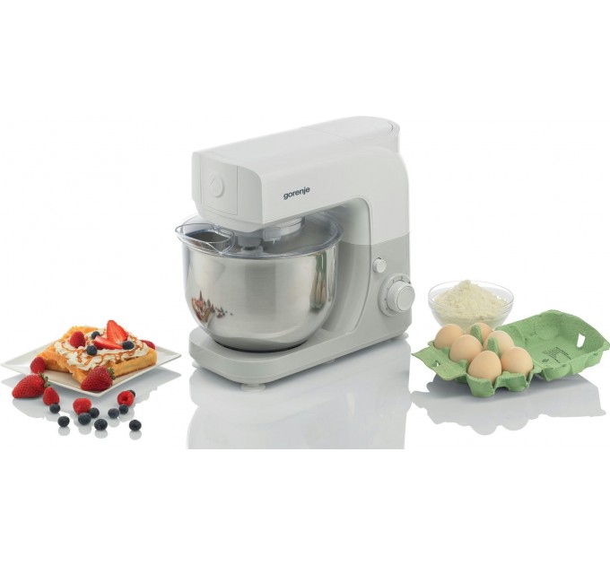 Кухонная машина Gorenje 800Вт, чаша-металл, корпус-металл, насадок-3, белый