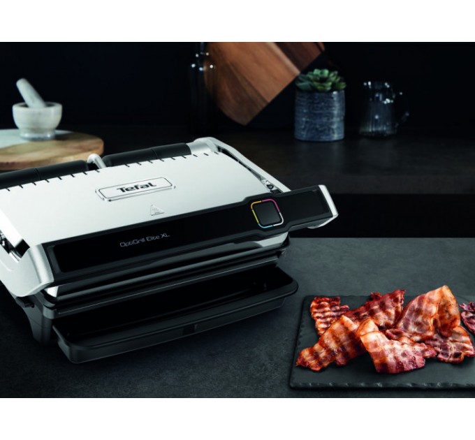 Гриль Tefal прижимний OptiGrill Elite XL 2200Вт, темп. режимів-16, з`ємні пластини, метал