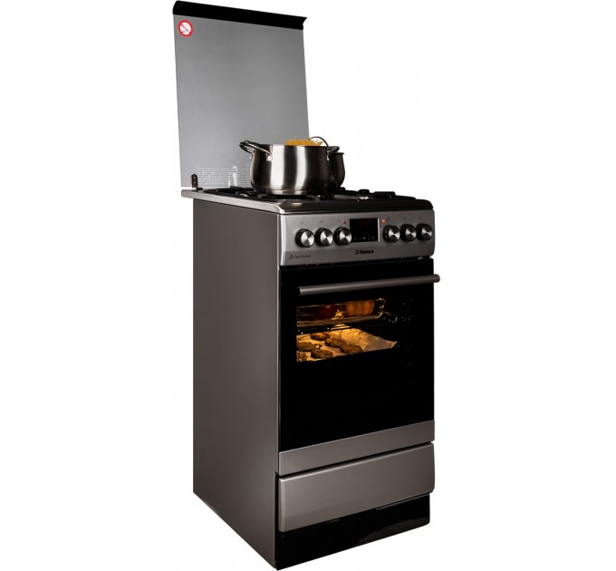 Плита Hansa комби, 65л, 50x60см, дисплей, конвекция, чугун, нерж