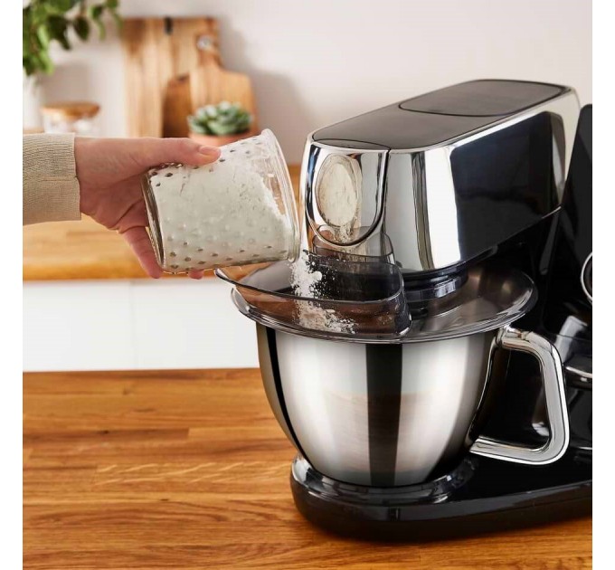 Кухонна машина Tefal I-Coach Touch, 1200Вт, чаша-метал, корпус-метал+пластик, дисплей, насадок-3, підкл. до смартфону, чорний