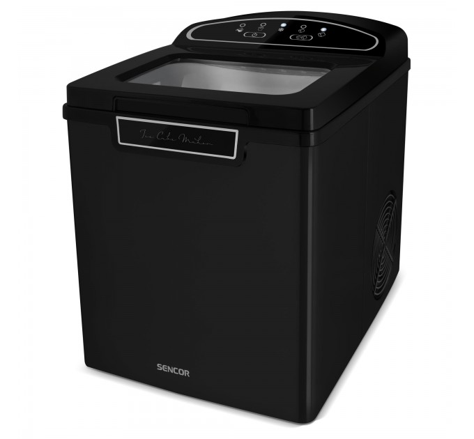 Льодогенератор побутовий Sencor SIM3000BK, 105 Вт, 12 кг/добу, об'єм 1.9л, приготування за 9 хв, 2 розміри льоду, чорний