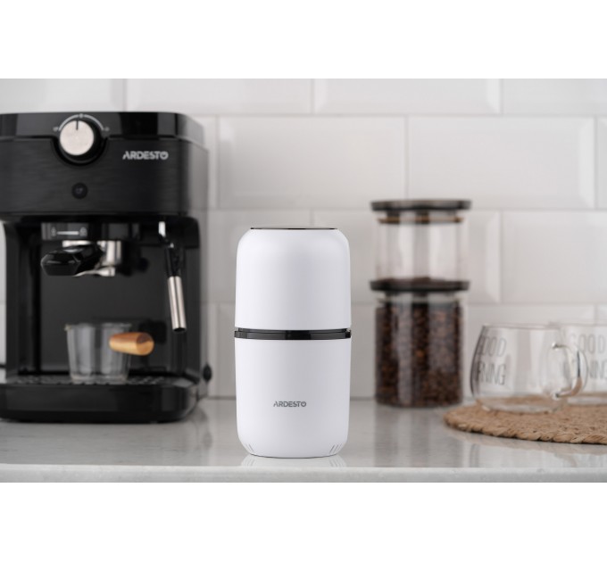 Кавомолка ARDESTO роторна 150Вт, об'єм зерен-80г, пластик, білий
