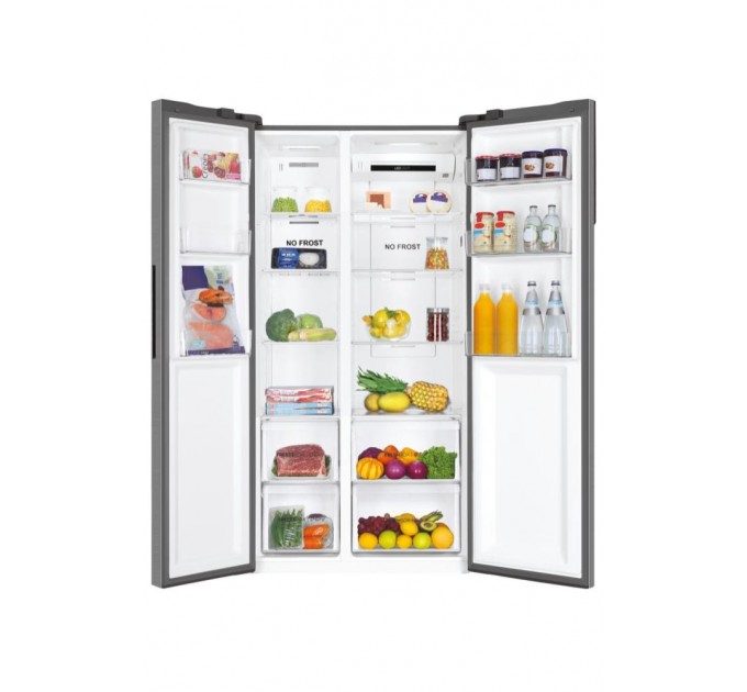 Холодильник Haier SBS, 177.5x90.8х64.7, холод.отд.-337л, мороз.отд.-177л, 2дв., А++, NF, инв., дисплей, cеребристый