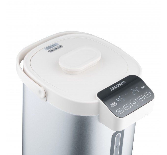 Термопот ARDESTO 5.5л, дисплей, нержавіюча сталь+пластик, сіро-білий