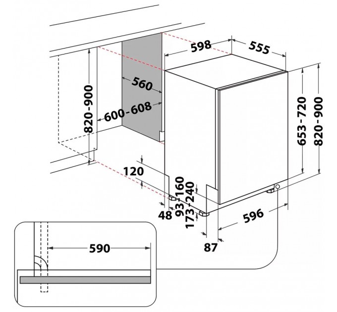 Посудомоечная машина Whirlpool встраиваемая, 14компл., A+++, 60см, дисплей, инвертор, 3я корзина, белый