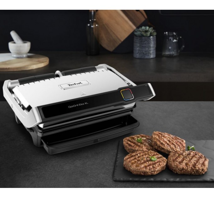 Гриль Tefal прижимний OptiGrill Elite XL 2200Вт, темп. режимів-16, з`ємні пластини, метал