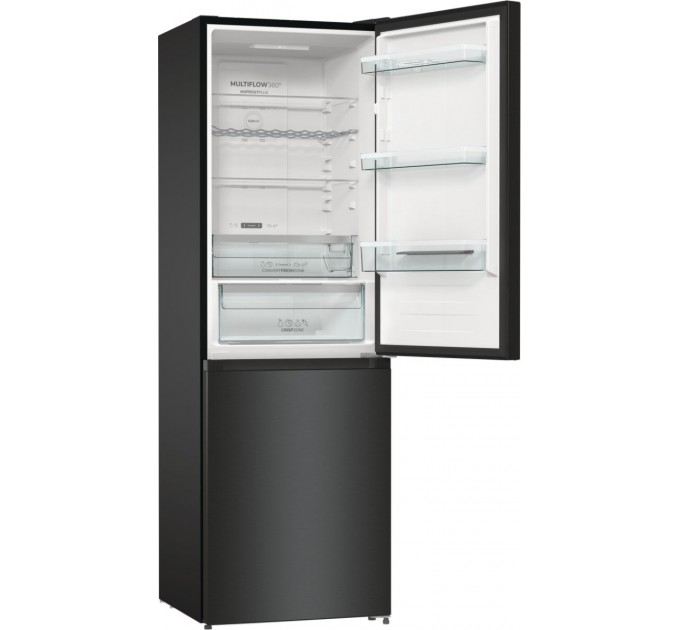 Холодильник Gorenje NRK619EABXL4 с нижн. мороз. камерой, 185х60х60см, 2 дв., Х- 204л, М- 96л, A+, NoFrost Plus, Fresh zone, черный