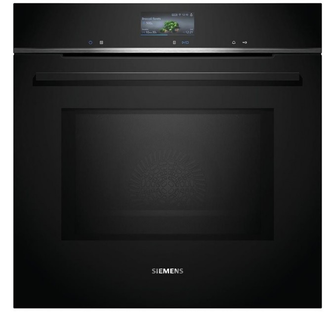 Духовой шкаф Siemens электрический, 67л, A, дисплей, конвекция, пиролиз, ф-ция СВЧ, черный