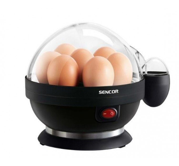 Яйцеварка Sencor, 380Вт, механічне керув., 3 рівня приготування, на 7 яєць, пластик, чорний