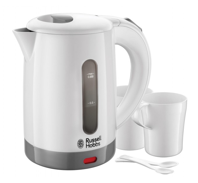 Електрочайник Russell Hobbs Travel 0.85л, пластик, білий