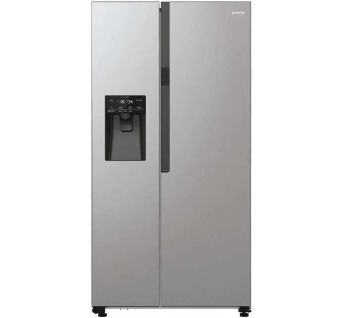 Холодильник SBS Gorenje, 179х70х92см, 2 двері, 376(190)л, А++, NF+, Інв., Зона св-ті, диспенсер, генератор льоду, Зовн. Диспл, нерж