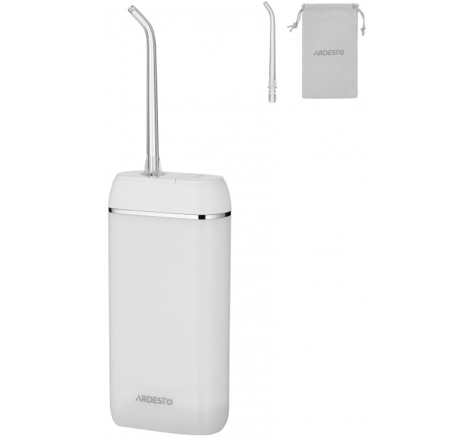 Ирригатор ARDESTO портативний, чаша 140 мл, Li-ion аккум. в компл., белый