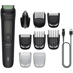 Триммер універсальний Philips All-in-One Trimmer 3000 Series для лица, головы, тела, акум., насадок-9, сталь, черный