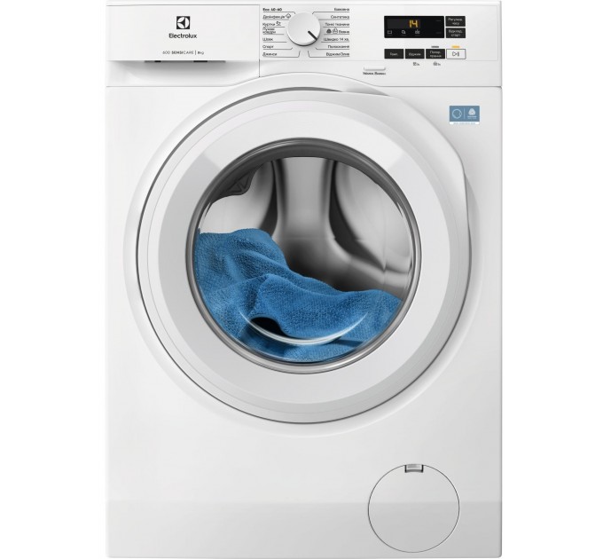 Стиральная машина Electrolux фронтальная, 8кг, 1400, A, 58см, дисплей, инвертор, белый