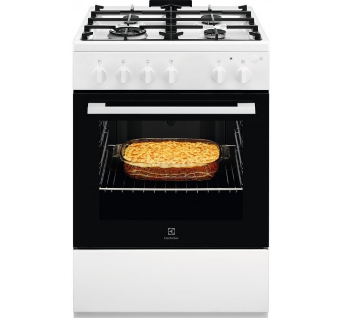 Плита Electrolux газова, 59л, 60x60см, чавун, білий