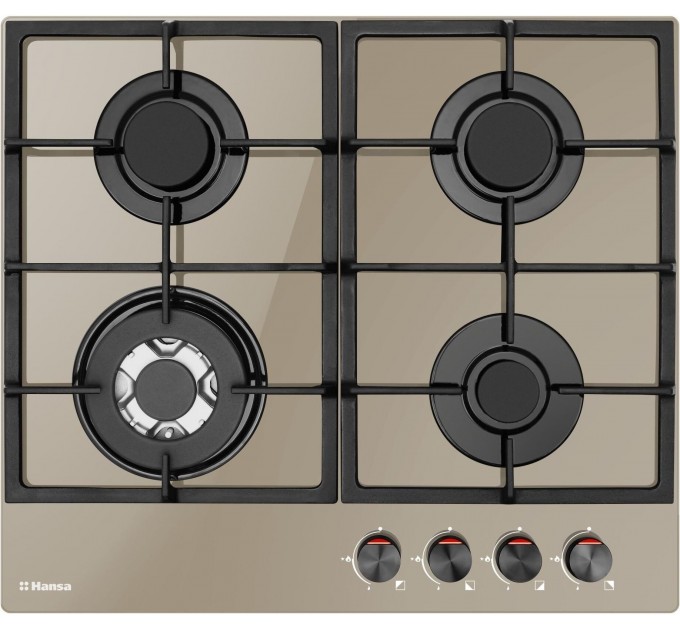 Варочная поверхность Hansa газ на стекле, 59см, чугун, бежевый
