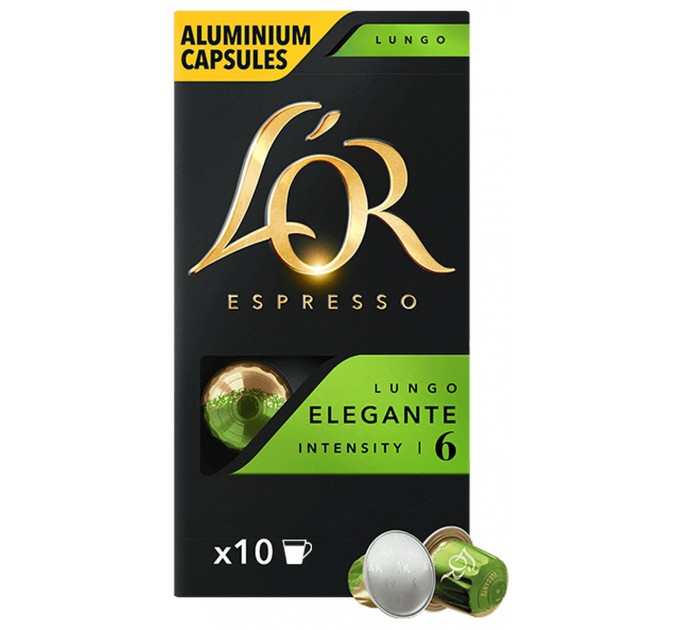 Кофе L`OR капсулы, Lungo Elegante, арабика, 10шт, Nespresso