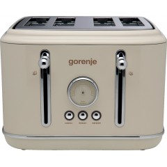 Тостер Gorenje 950Вт, функц. разморозки, автоотключение, пластик + металл, бежевый