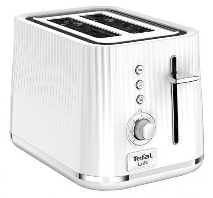 Тостер Tefal Loft 850Вт, пластик, белый